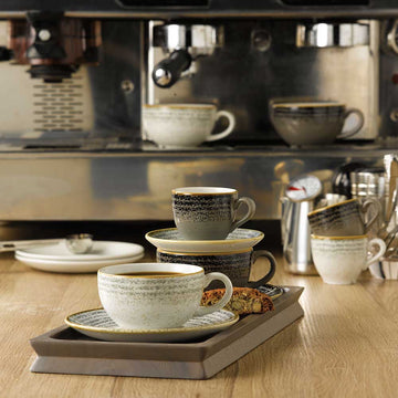 Homespun Charcoal Black Espresso Saucer 11.8cm